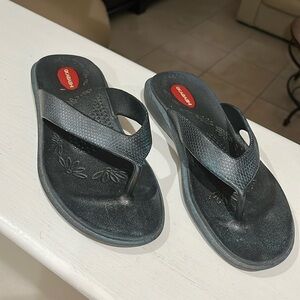 Okabash Black Rubber Thong Flip Flop Beach Okabashi Size M